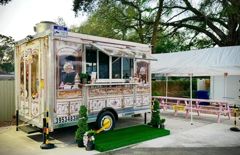 Food truck with guest seating